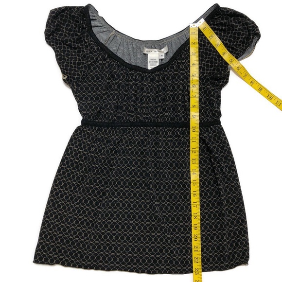 MAX STUDIO  | Black & Gold Empire Waist Top Size M - Picture 13 of 14